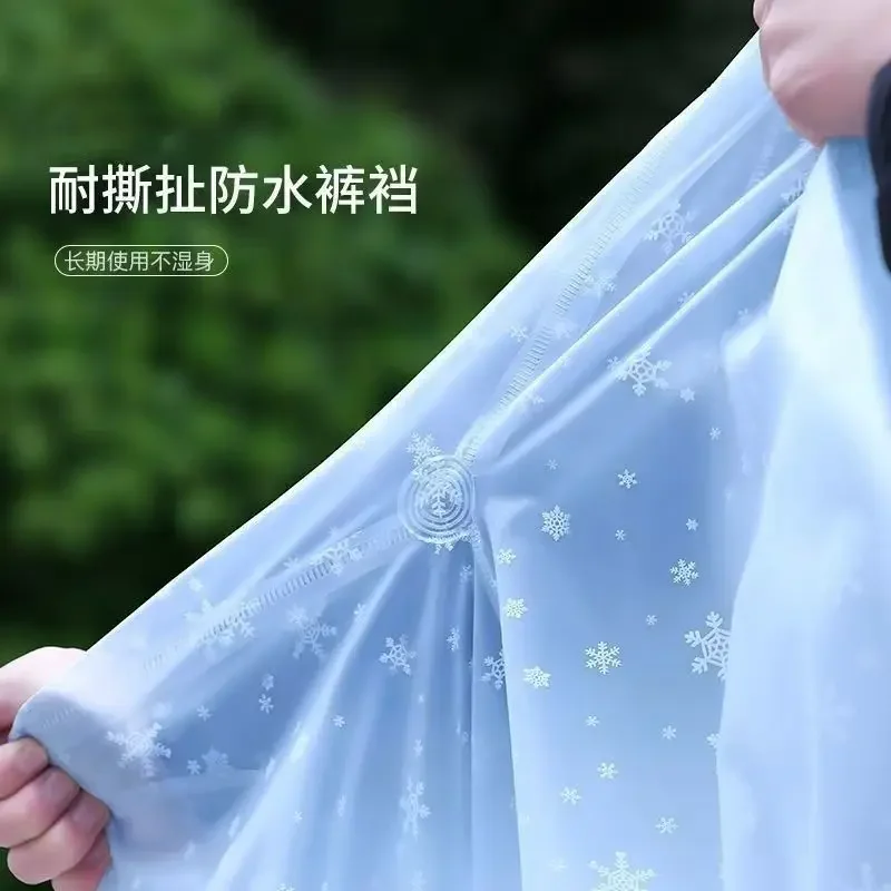 Abrigo de lluvia con capucha más largo con estampado de copos de nieve, gabardina larga para recoger al aire libre y trabajar