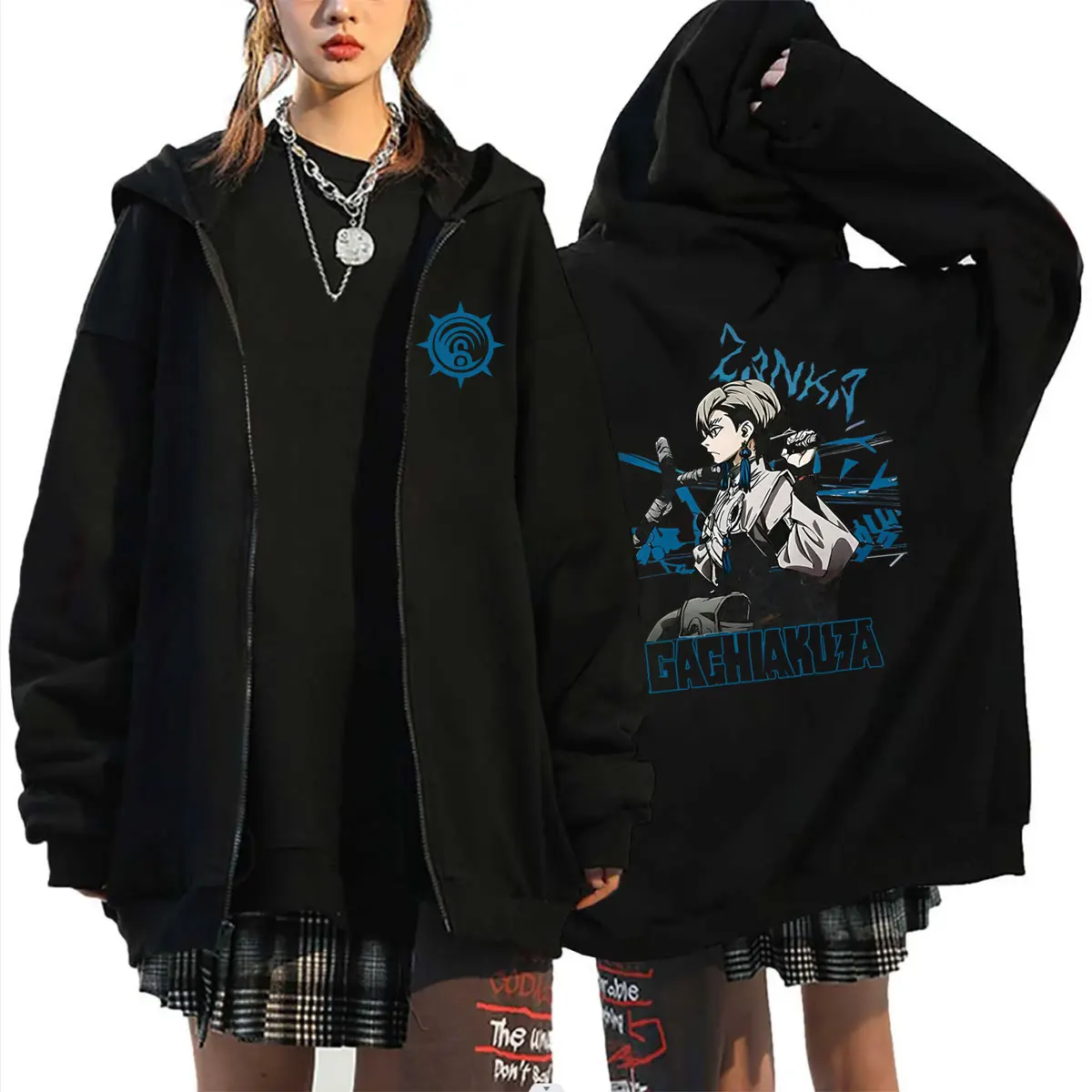 Anime Gachiakuta Zanka Nijiku Graphic Zipper Hoodie Men Women Manga Oversized Zip Up Hoodies Men's Fashion Cartoon Streetwear