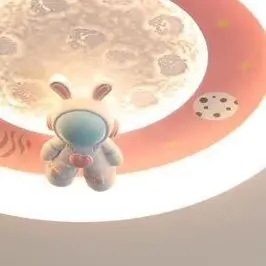 

Милая светодиодная потолочная лампа-люстра в виде кролика-космонавта для детской комнаты, розовый декор, светильник для спальни принцессы, для девочек