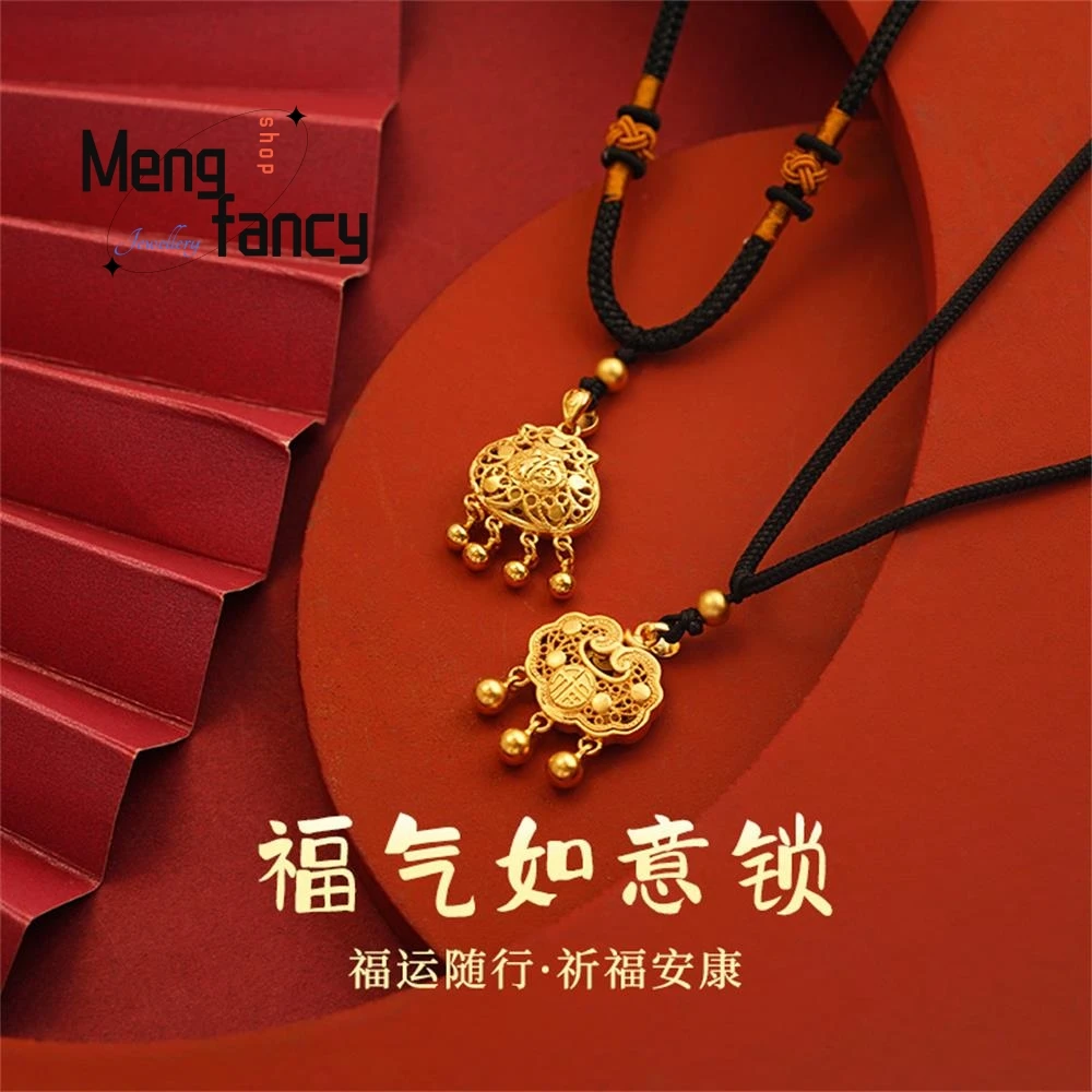 Fukubukuro Ruyi Lock Necklace High-grade Personalized Best Selling Mascots Luxury Charm Fashion Fine Jewelry Gift for girlfriend