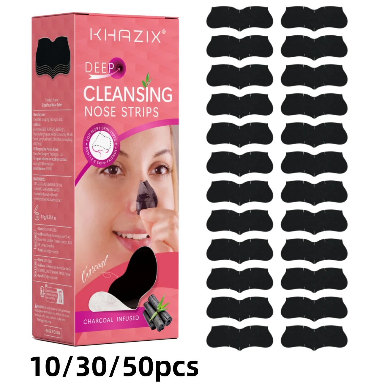 Black Hydrocolloid Nose Strips, Deep Cleansing Blackhead Remover, Gentle Oil Control Patches for Blackheads & Whiteheads.