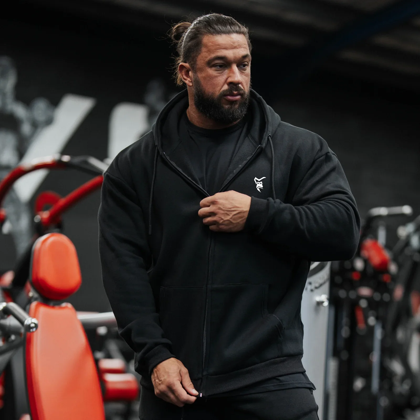 SILVERBACK Men's Zip Up Hoodie Gorilla Print Oversized Hoodies Gym Fitness Bodybuilding Workout Heavyweight Hooded Sweatshirts