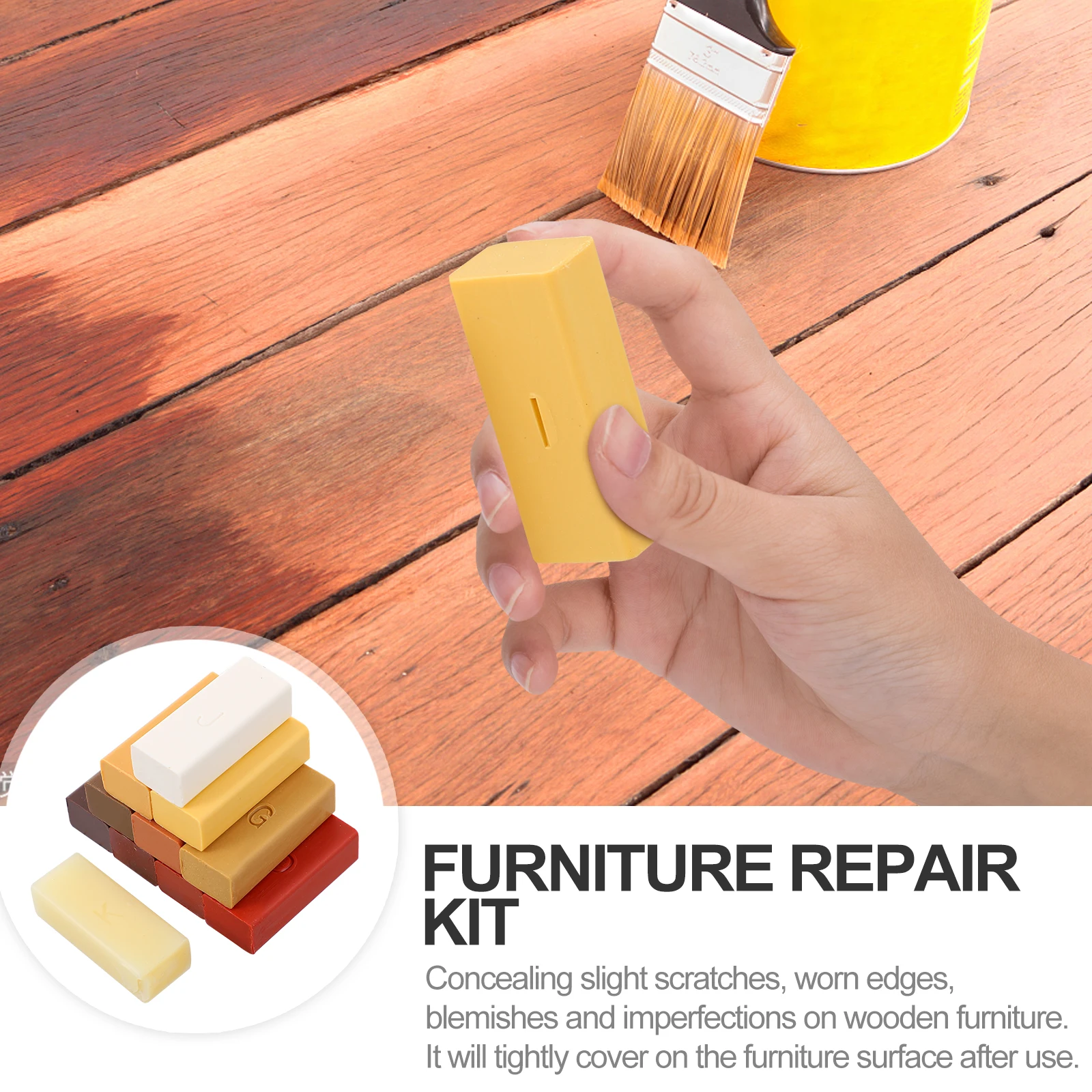 

1 set Repair Wax Blocks for Furniture Scratches Wooden Floor Touch up Paraffin Kit Concealing Blemishes Durable Materials Cover