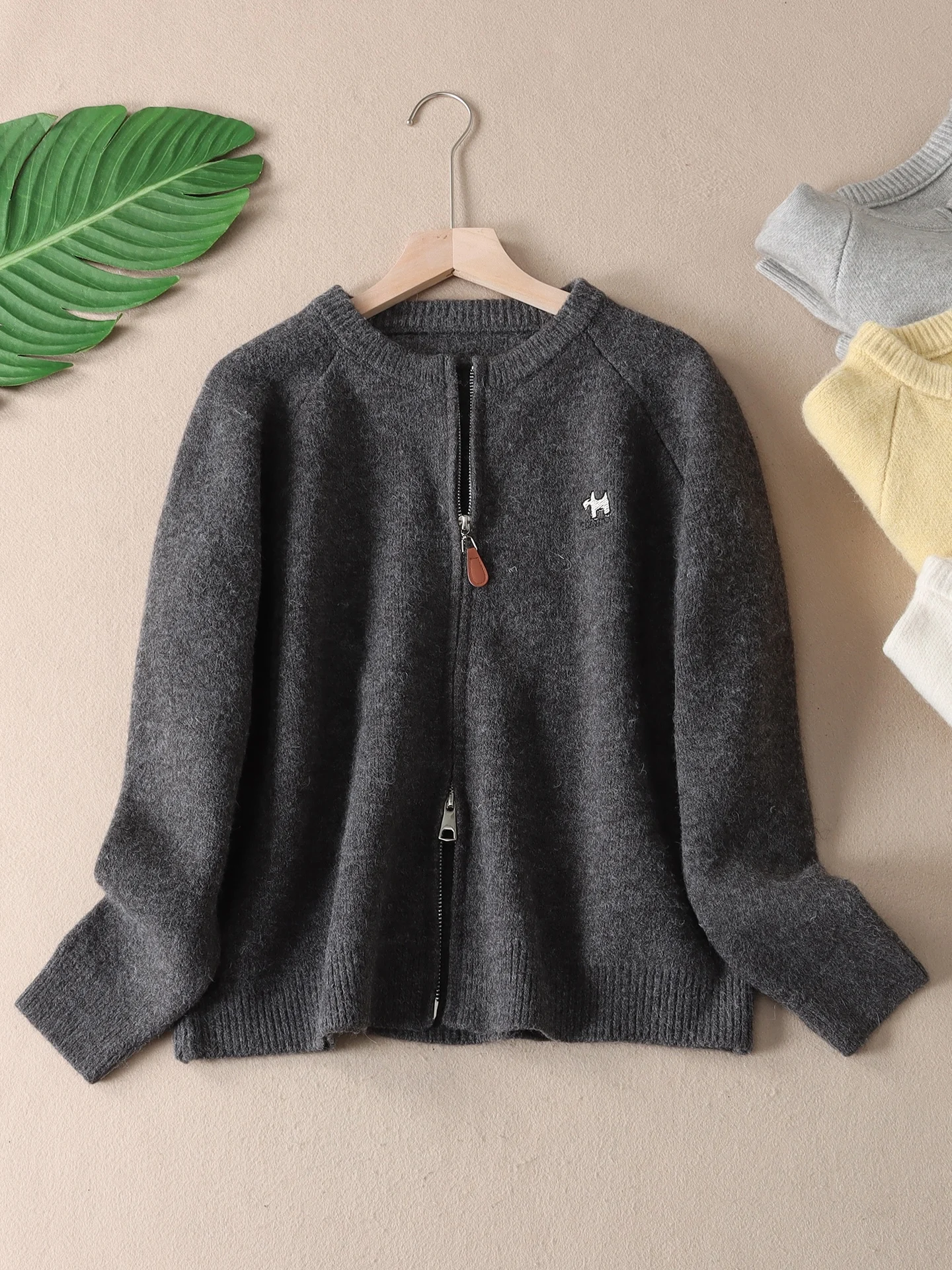 

Модный осенне-зимний вязаный свитер, женский круглый утягивающий свитер с двойной молнией в стиле пэчворк, удобный трикотаж