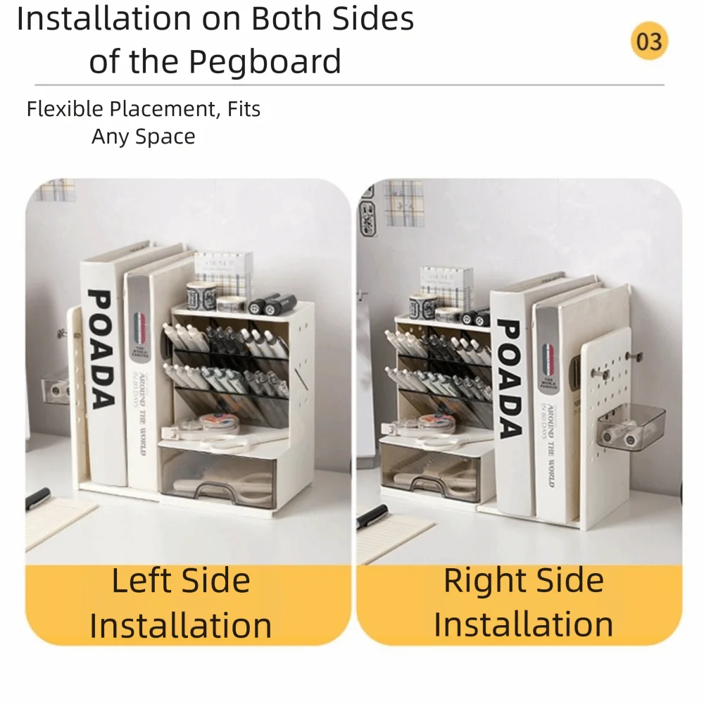 

Настольный держатель для ручек с наклонным дизайном, многофункциональный ящик для хранения канцелярских принадлежностей большой емкости, компактный