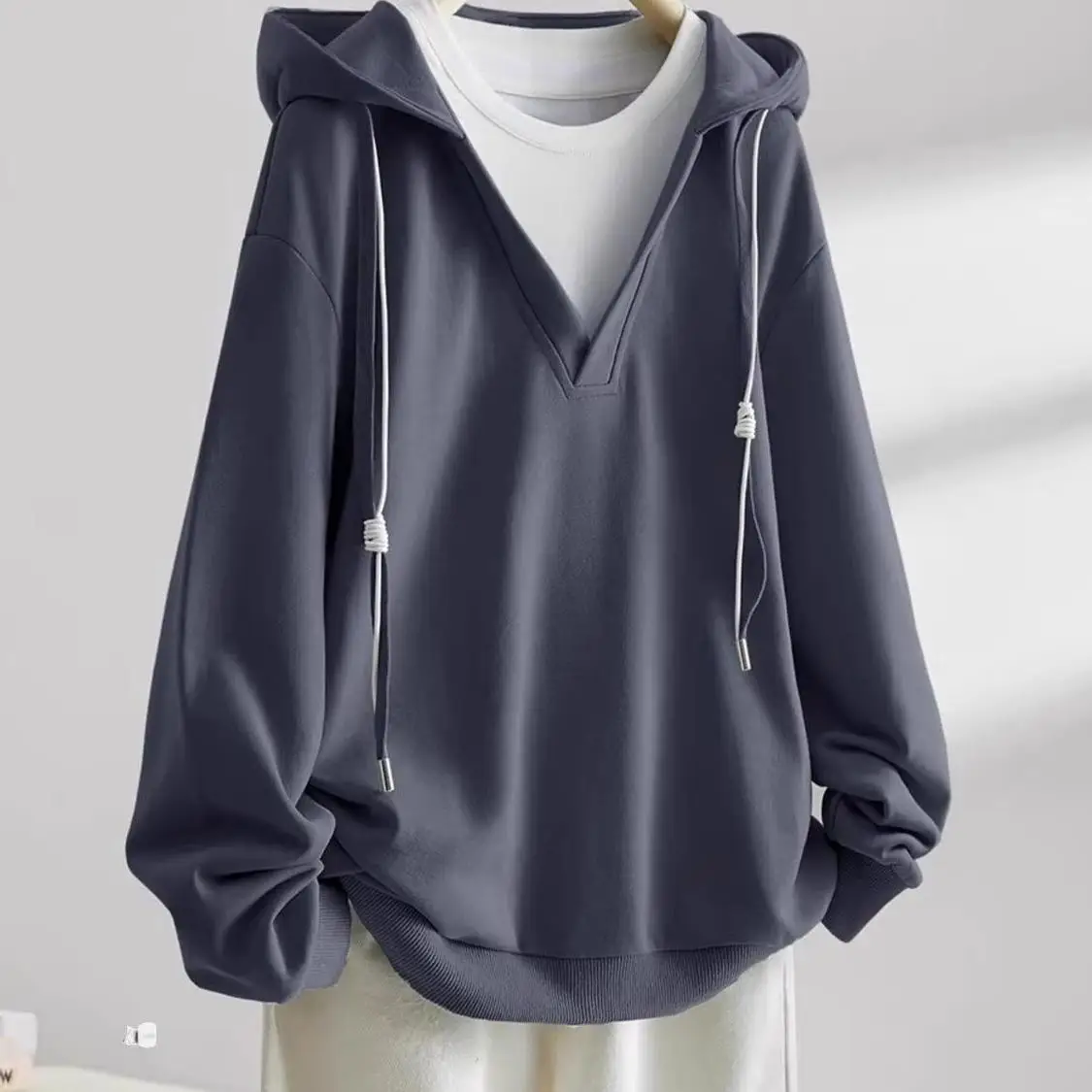 

plus Size Hoodie Women's Spring Autumn Loose Meat Concealing Versatile Top Korean Style Casual Comfortable Sweatshirt