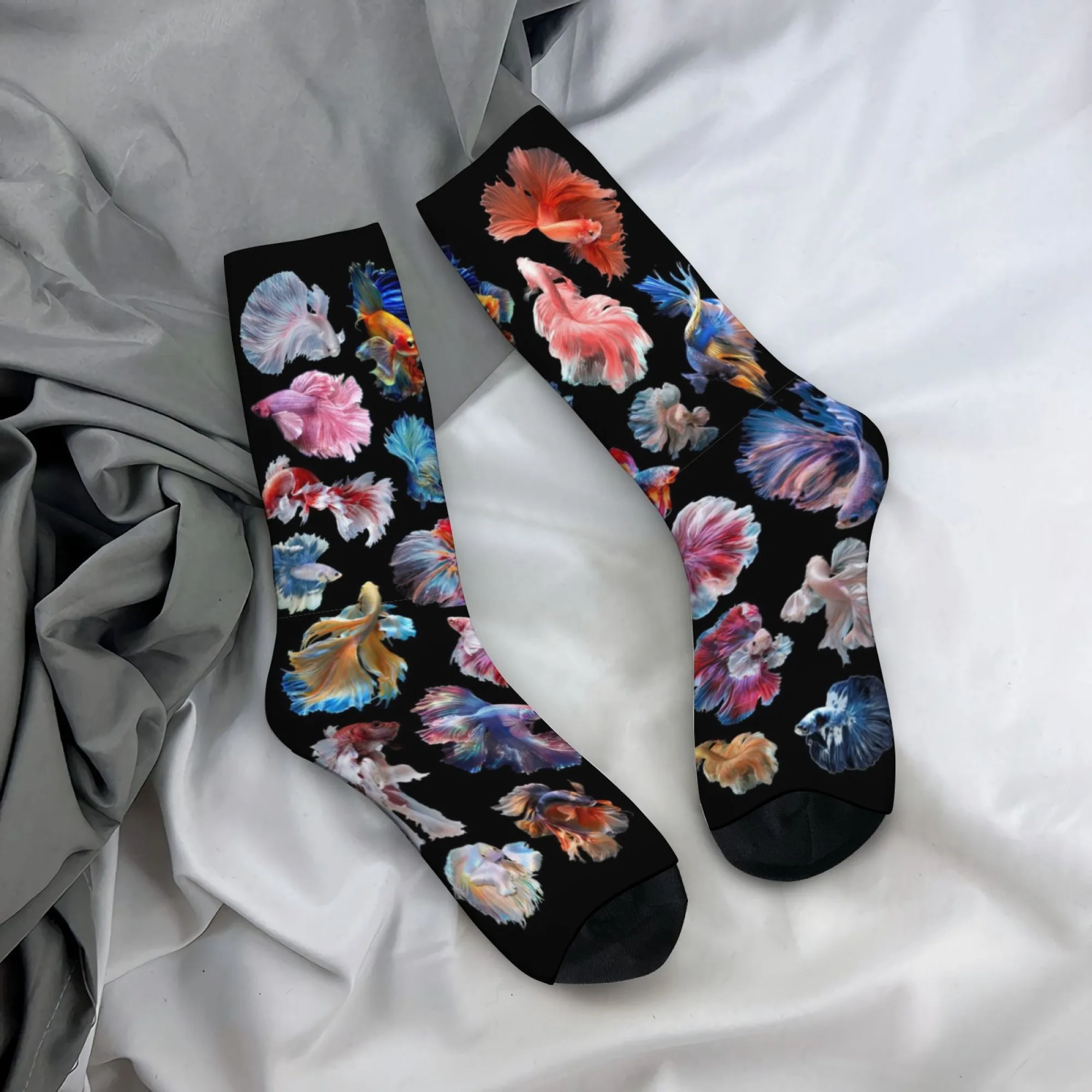 

Красочные носки Betta Fish, новинка, забавные мужские носки Happy, Harajuku, модные повседневные носки в стиле ретро, сумасшедшие уличные носки в стиле хип-хоп, подарок