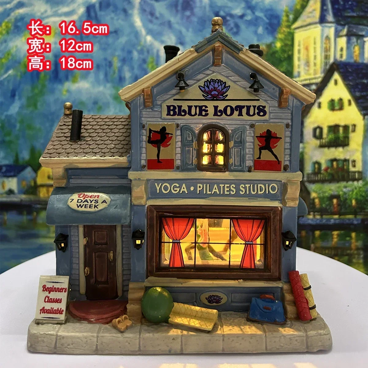 Home Decor Lemax Creative European Building House Model Figurine with Lamp Home Furnishing Living Room Decoration Ornaments Gift