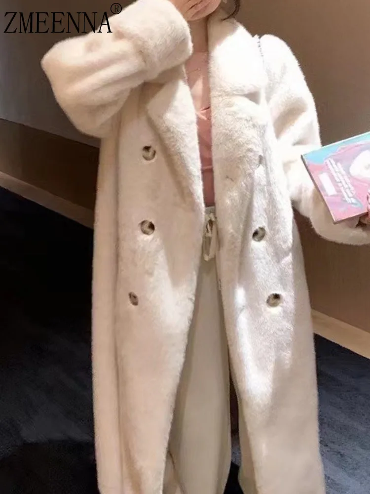 

ZMEENNA Warm Winter Women's Faux Fur Coat Loose Fit Long Sleeve Outerwear For Casual And Elegant Street Style ZM3932