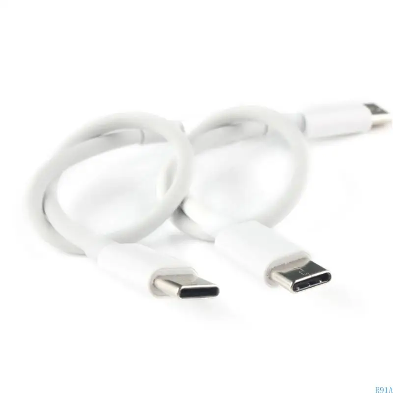 R91A 60W 20cm Type T Type C Cable USB C إلى كتابة خط البيانات السريع للهاتف 15 شحن الكمبيوتر المحمول