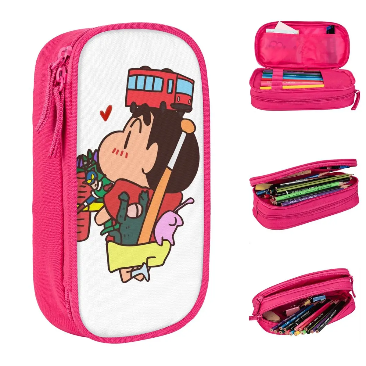 Kureyon Shin-Chan Toy Lover Pencil Case Crayon Shin-chan Pencilcases Pen for Student Bags School Supplies Gifts Stationery