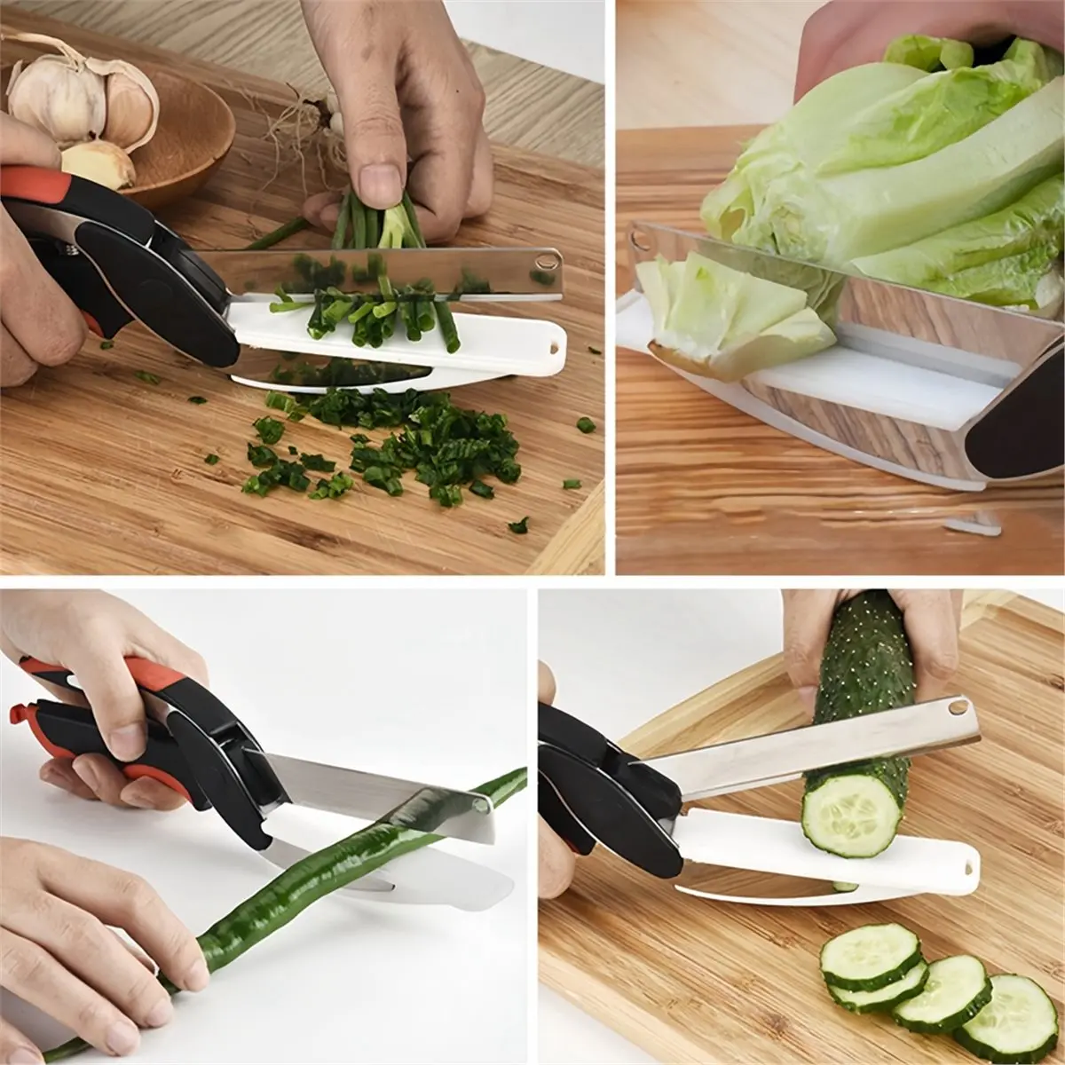 Premium Chop Scissors Cutting Board Scissors Vegetable Easy Cutter Multifunction Separable Kitchen Scissors
