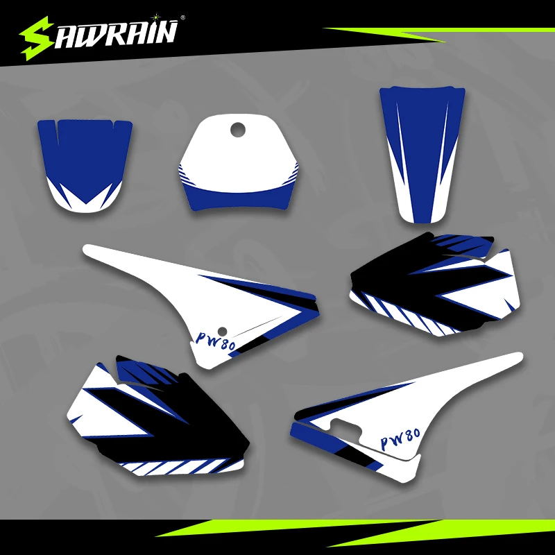 

Sawrain Motorcycle Graphics Background Decals Sticker Customize Number Name for PW80 PW