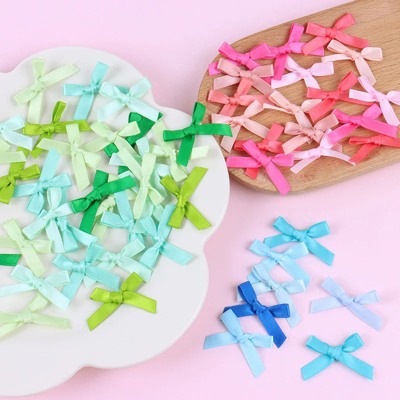 Double Sided Polyester Ribbon Bows 6mm Small Size 1000PCS Bulk Pack  for Sewing Craft DIY Fashion Embellishment