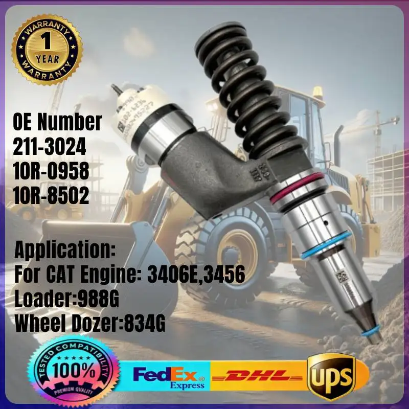 

Топливная форсунка Common Rail 211-3024 10R-0958 10R-8502 (2113024 10R0958 10R8502) для двигателей CAT 3406E 3456, погрузчиков 988G, бульдозеров 834G