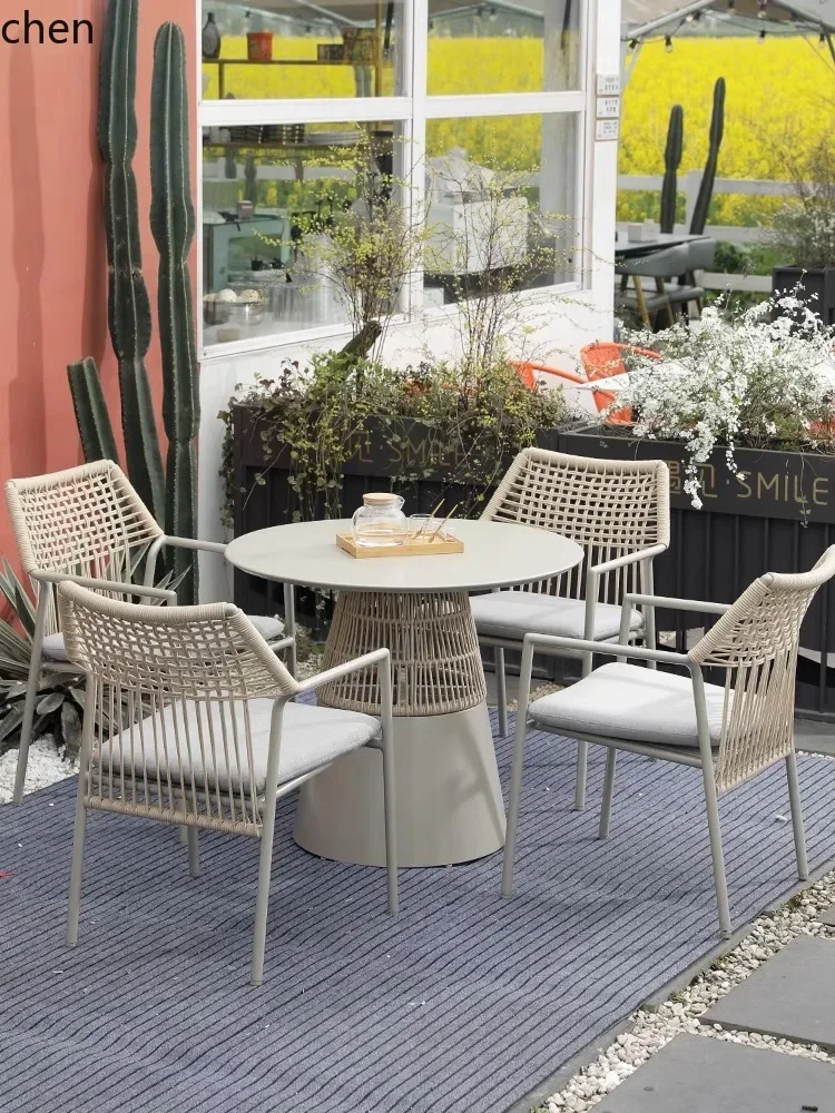 Outdoor Table and Chair Set for Courtyard Garden Villa Balcony Leisure Creative Outdoor Table and Chair Combination