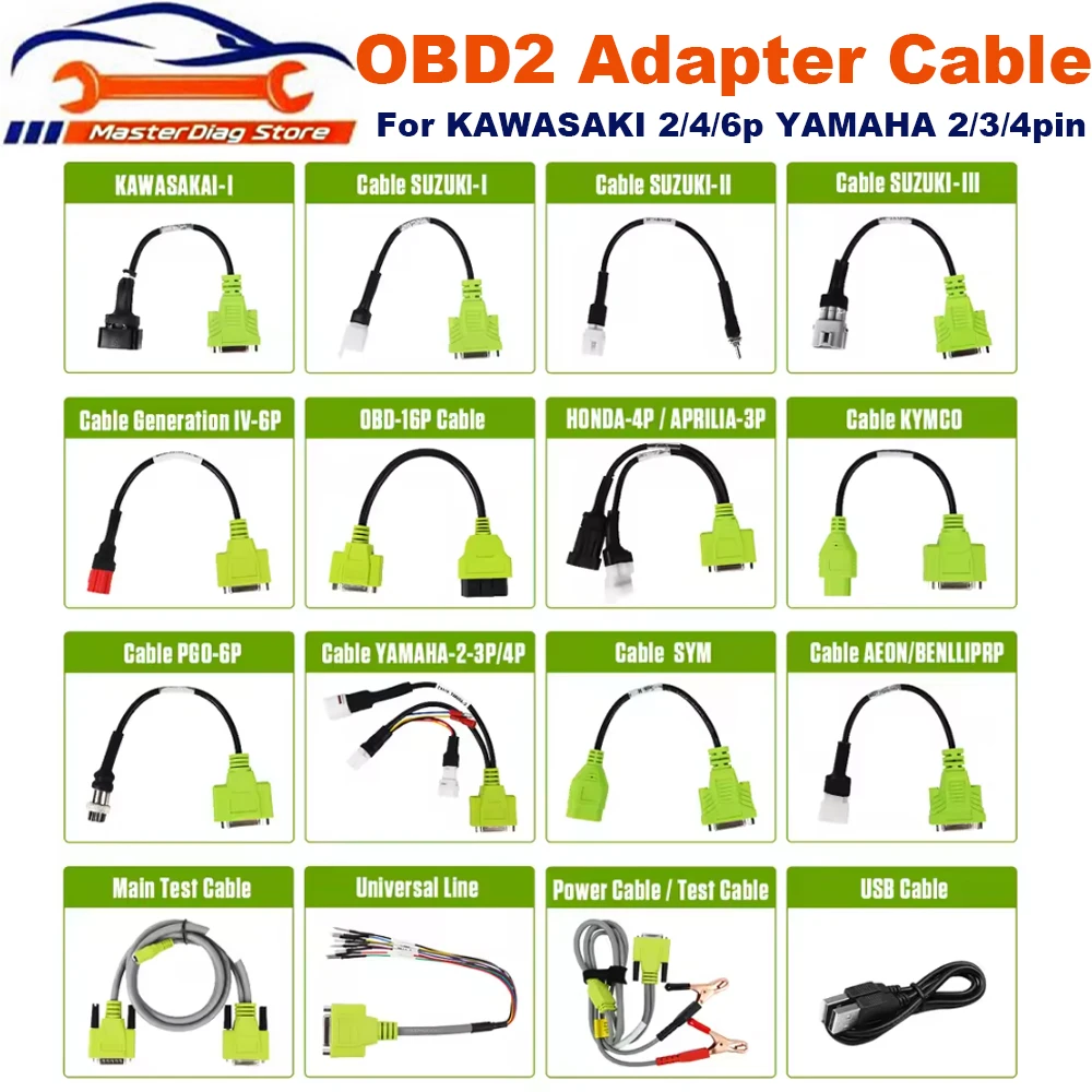 

Диагностические кабели для мотоциклов JDIAG работает для JDIAG M100/M200/M300, диагностический адаптер сканера мотоцикла, 3 контакта/4 контакта/6 контактов