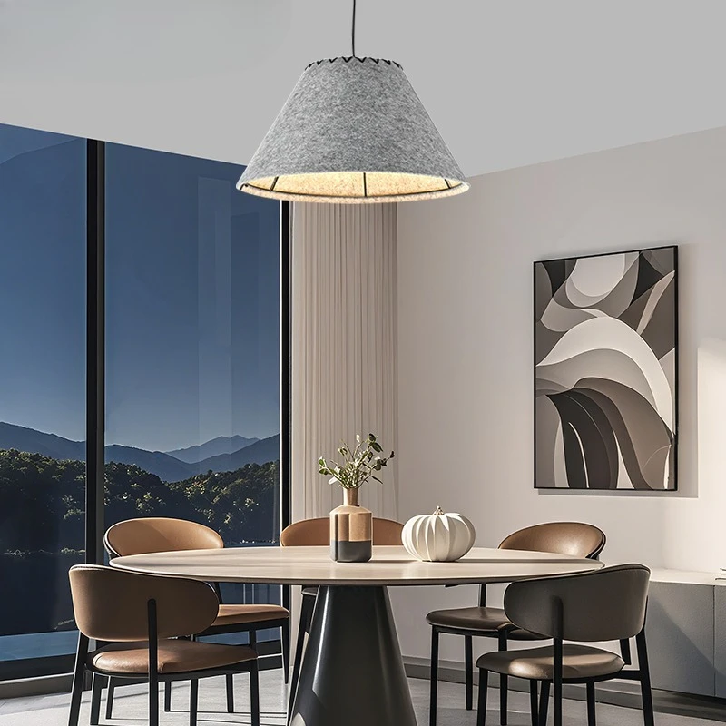 Felt Lampshade Sound Absorption Pendant Lights Study Room Bedroom Hotel Lighting Fixtures Living Room Homestay Adorn Chandelier