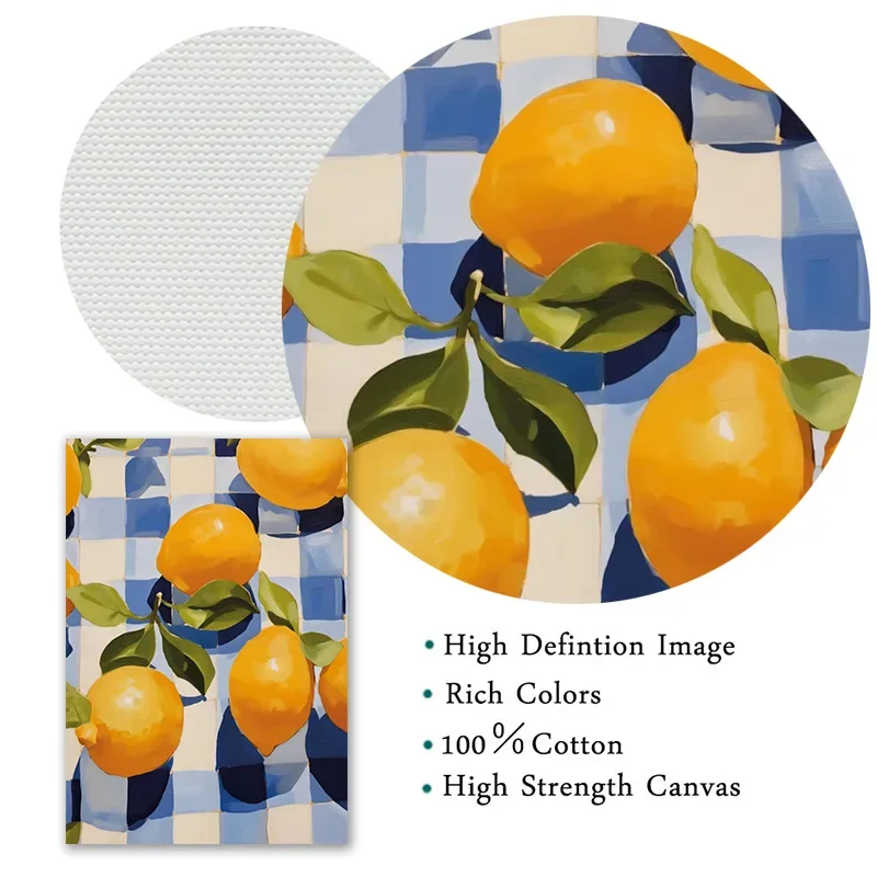 سوق الفاكهة عنبية الكرز العنب الليمون البابايا الكمثرى الخوخ المشارك طباعة صور فنية للجدران قماش اللوحة غرفة ديكور المنزل هدية