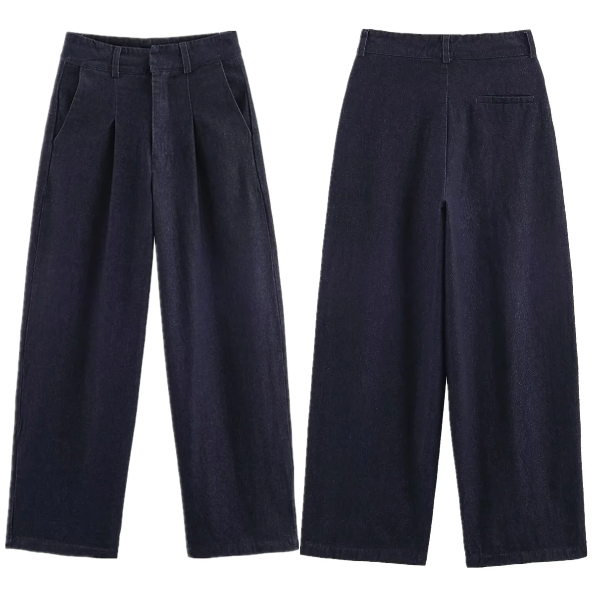 

Jenny & Dave, осенние женские джинсовые брюки, скандинавские минималистичные темно-синие свободные джинсы с высокой талией для женщин