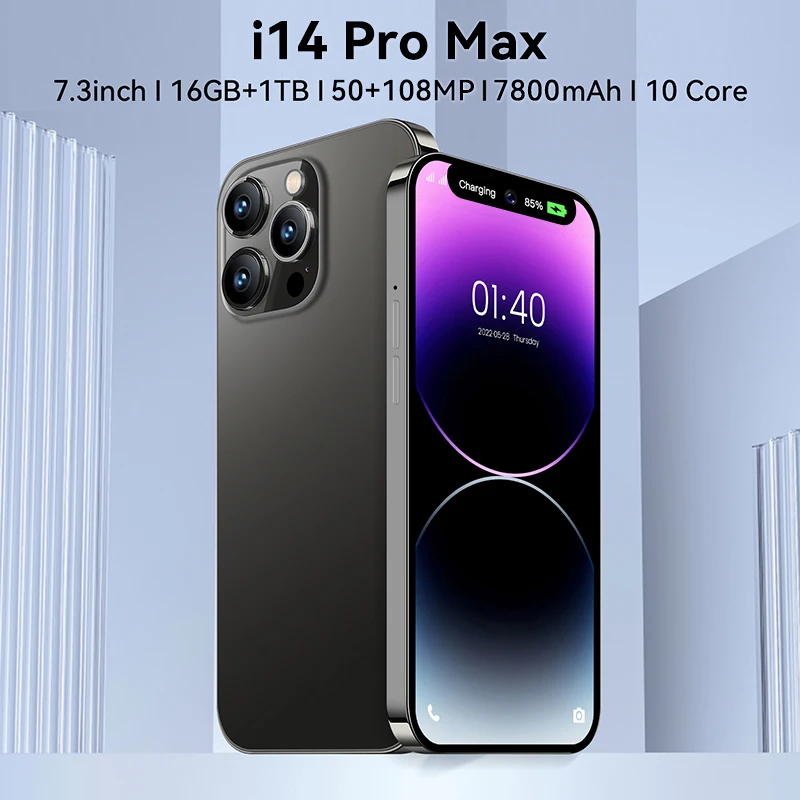 

Global Edition i14 pro max 5G Intelligent 22GB+2TB Android System 13 7.3inch 7800mAh mAh Battery Dual Card Dual Standb