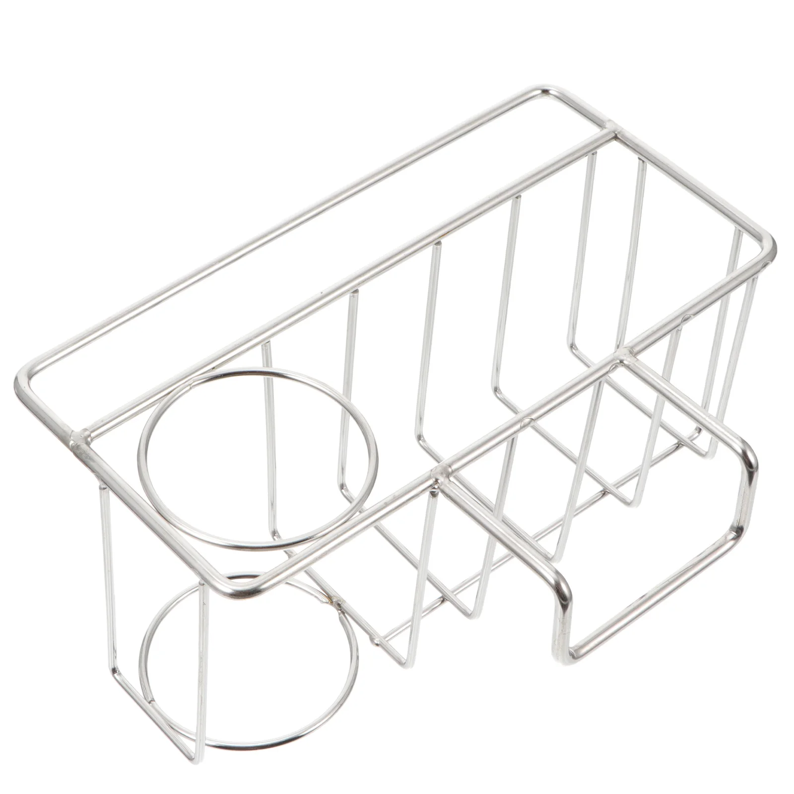 

1pc Stainless Steel Storage Rack Hanging Draining Stand Kitchen Organizer Household Basket Multi-Functional Dual Use For