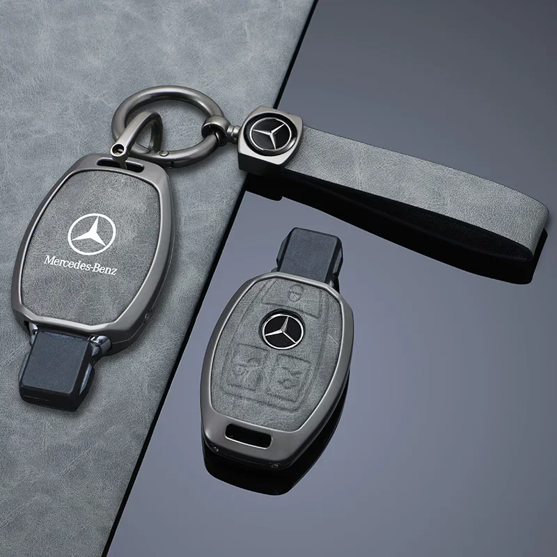 Car Key Case Cover Grey Shell Accessories For Mercedes Benz W204 W463 W176 W251 W205 A200 A260 A C R G Class GLA CLA GLK GLC CLS 3