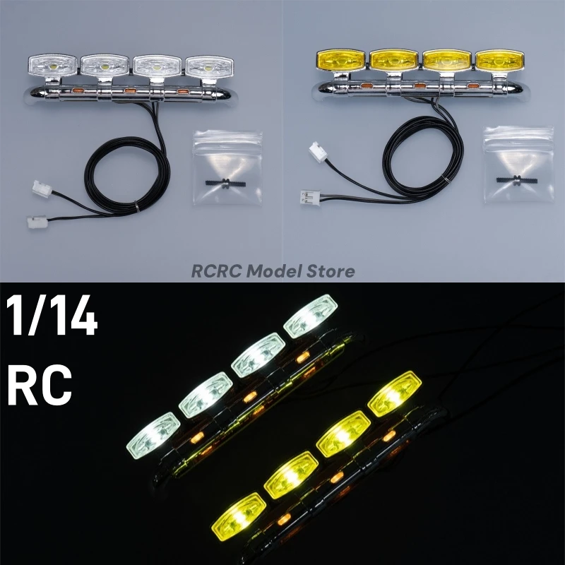 RC 1:14 Model Truck Front Grille Bumper Spotlight For Tamiya 1/14 RC Tractor Truck 770S DIY Parts Accessories