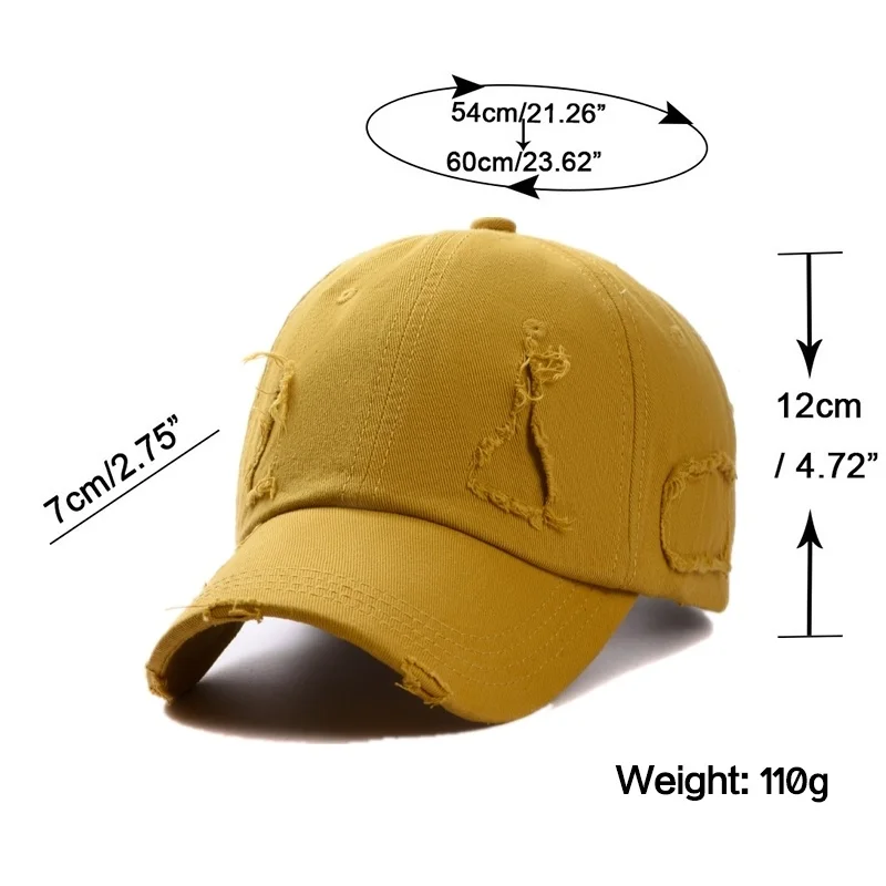 Trendy Streetwear Hip Hop Worn Hole Face Cap For Women Men Orange Purple Letter Summer Snapback Cap Gorras Hombre