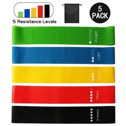 5 pezzi di fasce di resistenza Set di fasce elastiche per Yoga Expander Squat Workout Belt Pilates Crossfit Exercise Fitness Bands attrezzature da palestra