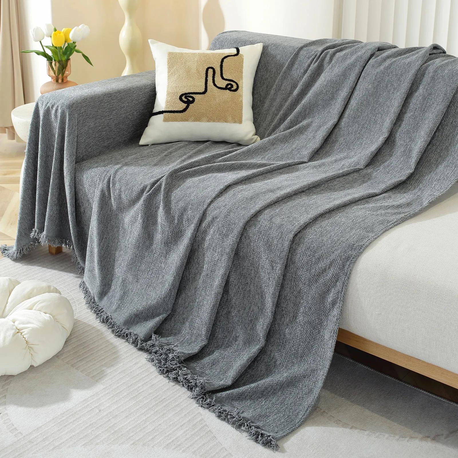 Chenille Sofa Blanket 4seasons Universal Anti-slip Couch Cover Dust-proof Modern Simple Large Sofa Slipcover for Living Room