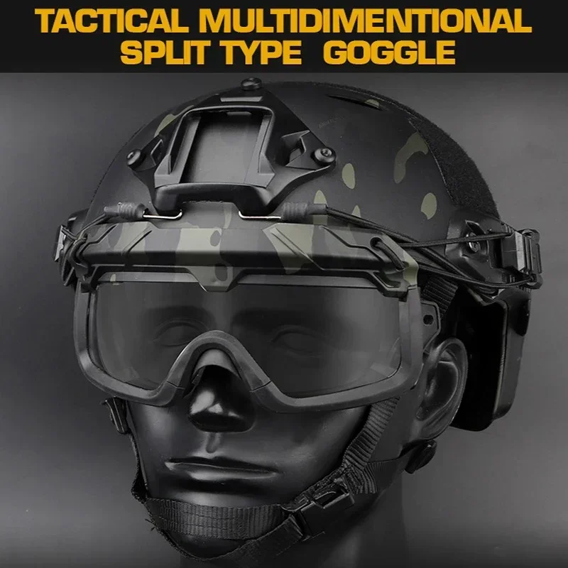 ERQYGRA Tactical Shooting Glasses MULTIDIMENSIONAL SPLIT Goggles Airsoft Shooting Hiking Eyewear Wargame Paintball Accessories