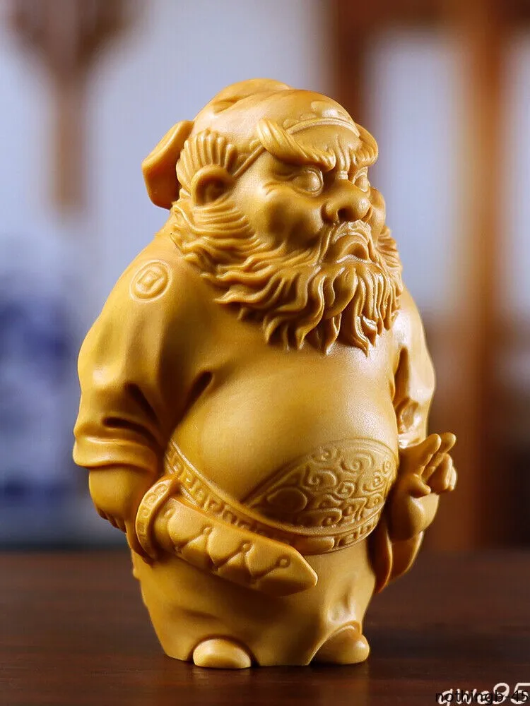 Wood Carving of Heavenly Master Zhong Kui Subduing Demons Eliminating Demons