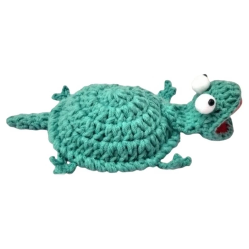 DT19-Stress Relief Lizard Coaster Cartoon Handmade Crochet Yarn Coaster Abstract Fun Heatproof Table Mat For Beginners