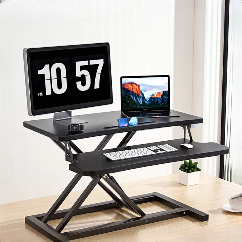 Stand up computer lifting bracket, adjustable work table, laptop desktop computer desk, office desktop elevated bracket