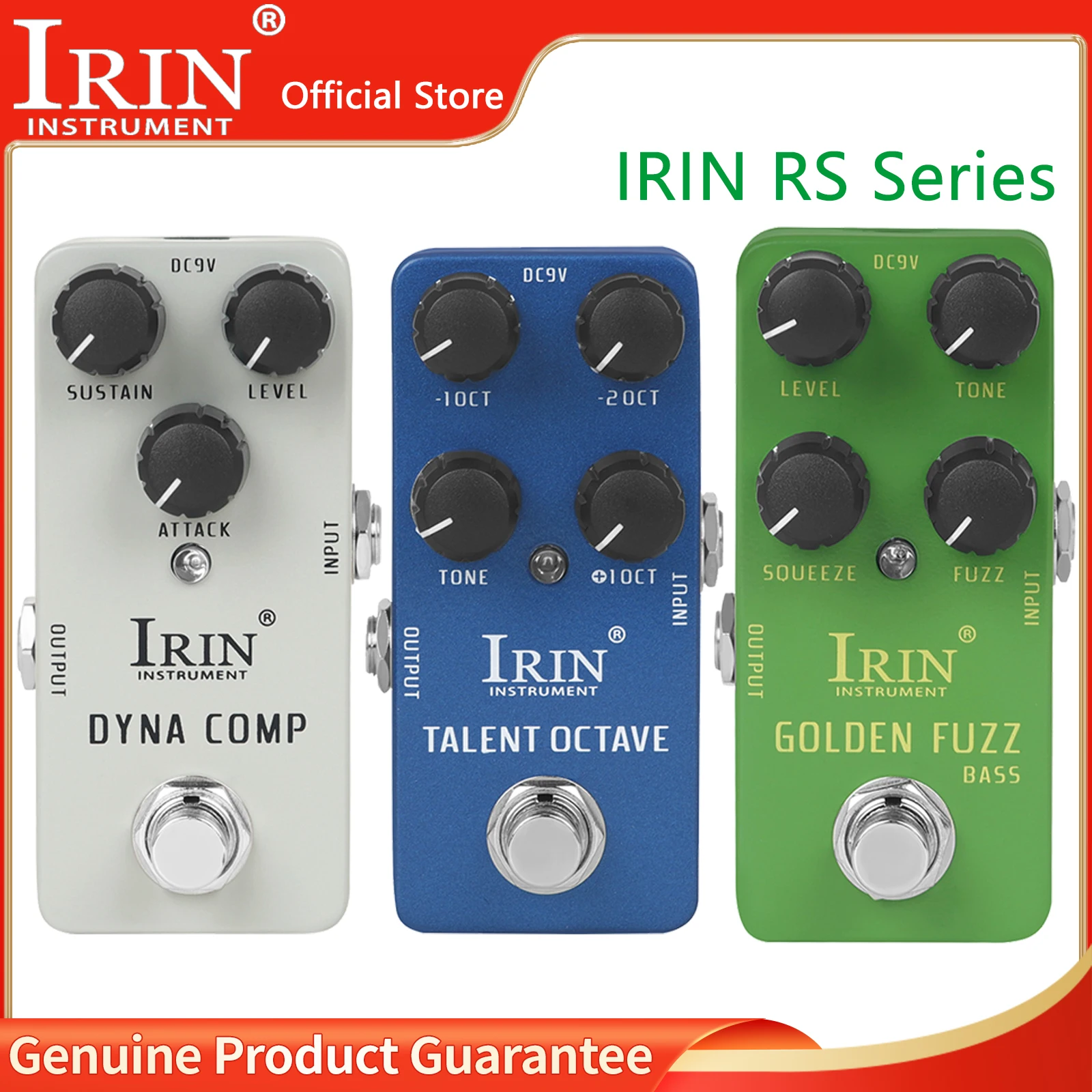 IRIN Electric Guitar Pedal Compressor/Fuzz/Talent Octave Effect Pedal True Bypass Guitar Accessories &Parts