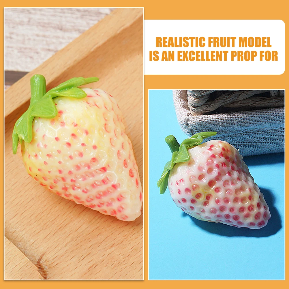 

3 Pcs Simulated Strawberry Decoration Artificial Model Simulation Fruit Pvc Fake Strawberries with Stem Faux