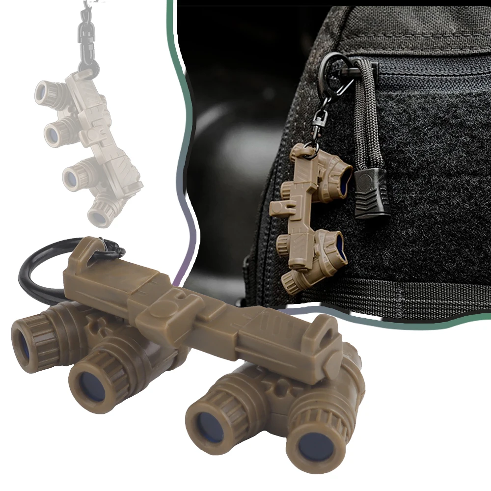 Tactical NVG18 Four-eye NVG keychain Hanging Bag Key Decoration Pendant Model Portable Night Vision Device Shape Accessories