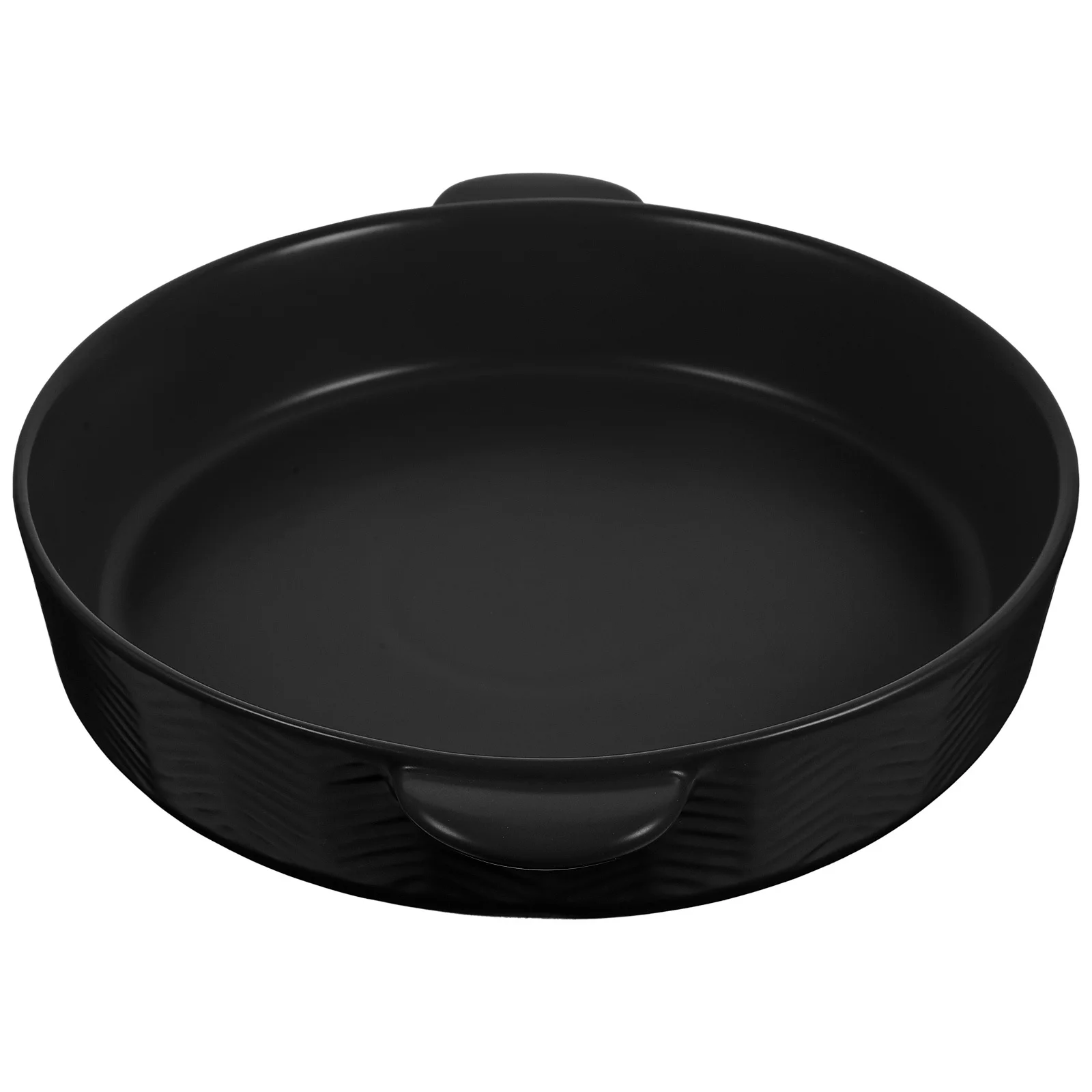 

Double Handle Ceramic Baking Tray Round Pie Plate Nonstick High Temperature-Resistant Baking Dish for Pizza Bread Cake