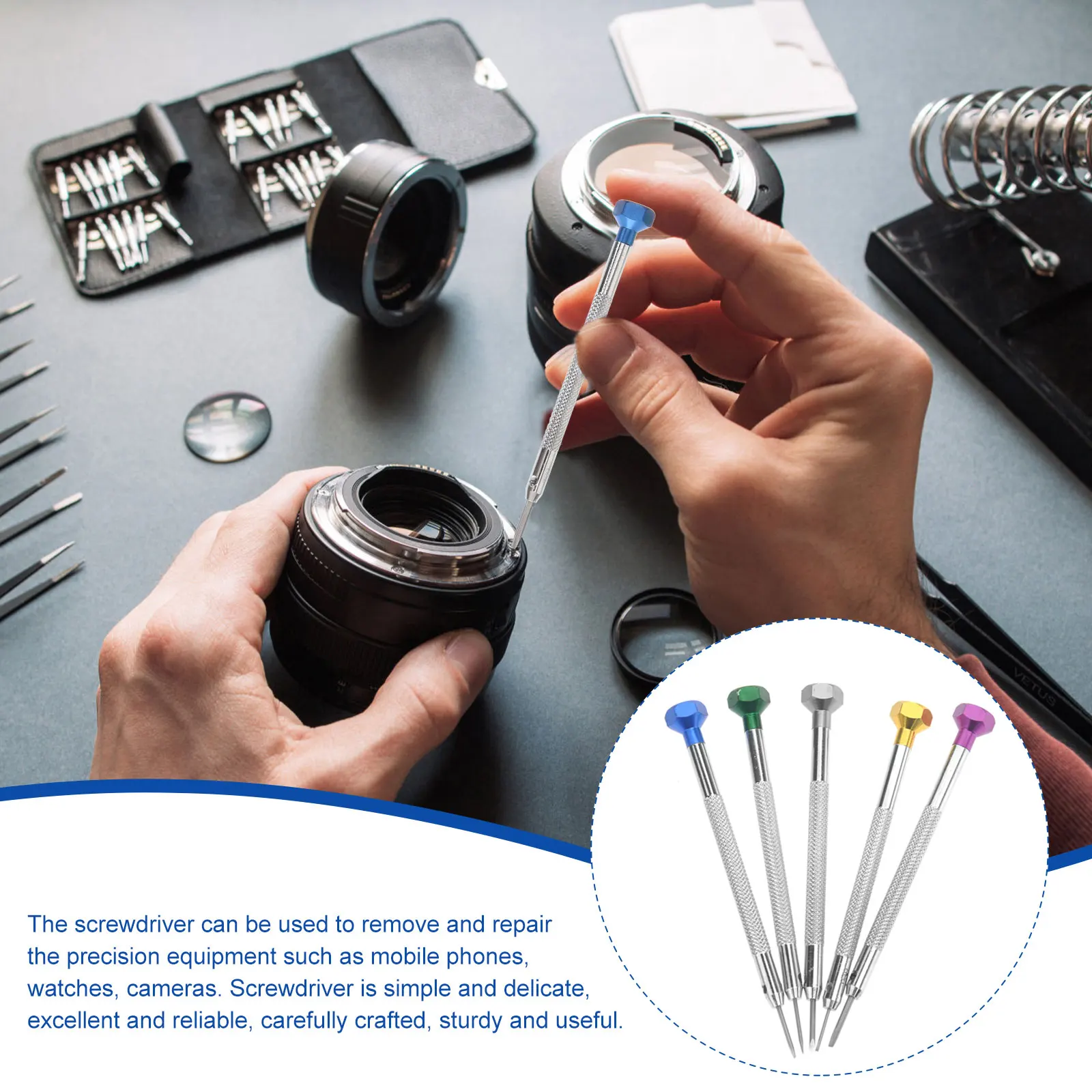 

5Pcs 08mm 16mm Precision Screwdriver Set for Watch Repair Durable Hard Steel Swivel Head Spare Included Slotted Screw Driver