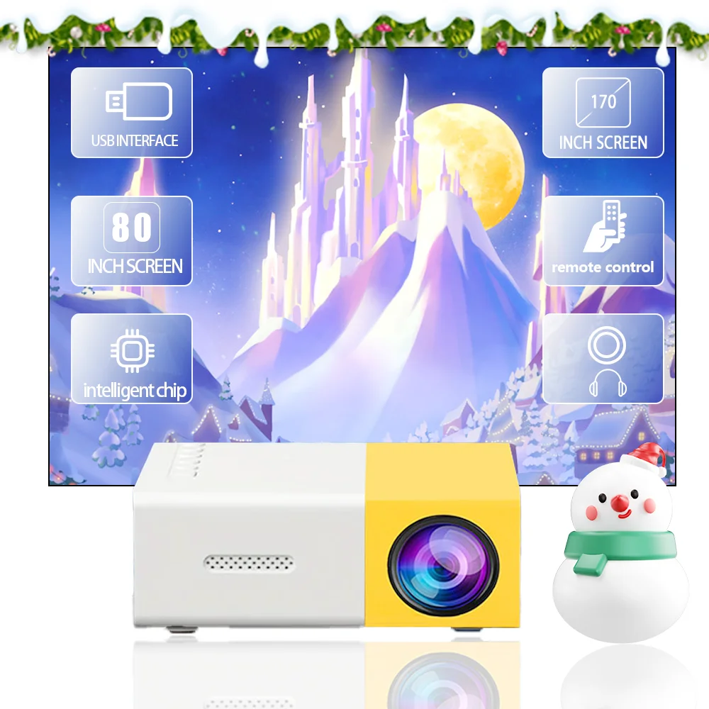 جهاز عرض LED صغير محمول ، Hdmi ، USB ، صوت ، مسرح منزلي ، مشغل وسائط ، Beamer ، هدية الهالي ، السفر في الهواء الطلق ، عيد الميلاد ، HD #2