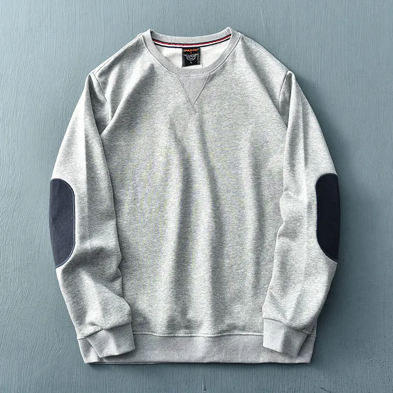 2026 Autumn New Basic Knitted Pullover Sweatshirts Men's Plus Size Soild Color High Quality Fashion Washed Casual Sportswear