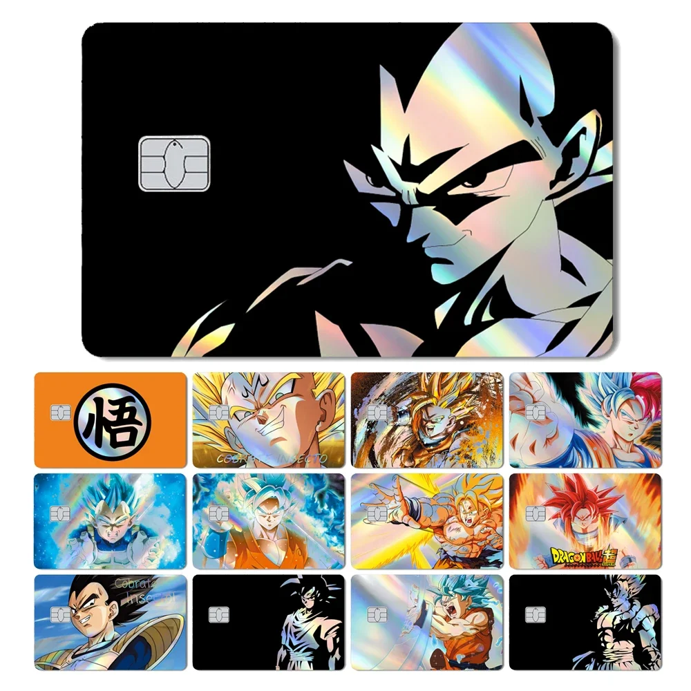 Magic Shark Goku Vegeta Cool Shinny Holographic Laser Kreditkartenaufkleber Film Front Skin Cover