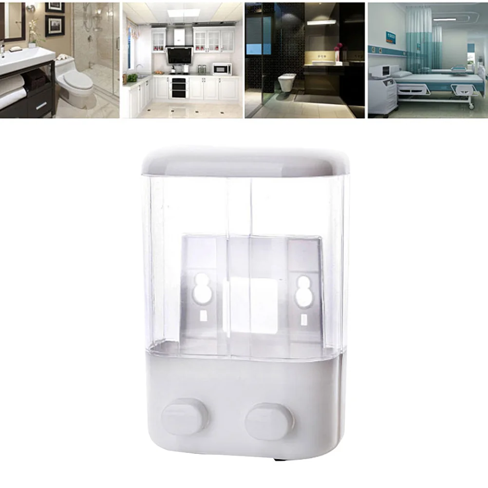 

Refillable Wall-Mounted Suction Push Type Liquid Soap Dispenser 2 Chamber Shower Dispenser Eco-Friendly Bathroom Hotel