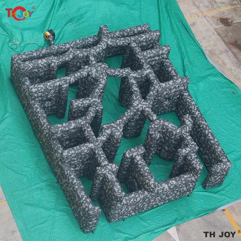 10x8m Large Outdoor Inflatable Tag Maze Game Square Obstacle Course Commercial Labyrinth For Kids And Adults
