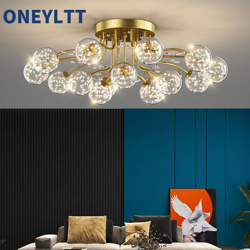 

Nordic new ceiling light creative starry sky warm living room light modern simple LED magic bean bedroom dining room light