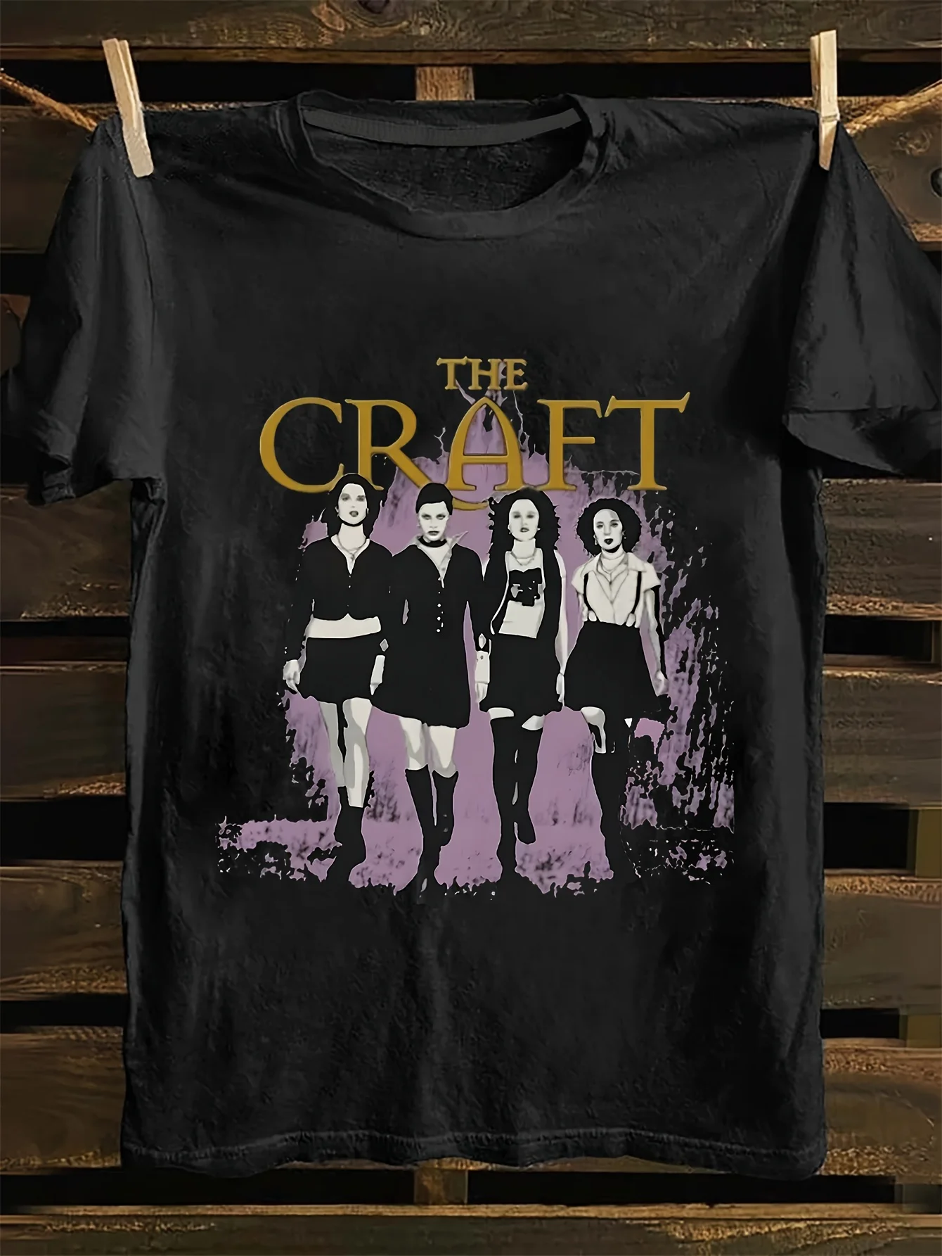 Women'S Casual Crew Neck T-Shirt The Craft Movie Graphic Print Black Purple Graffiti Design Short Sleeve All-Season Comfort