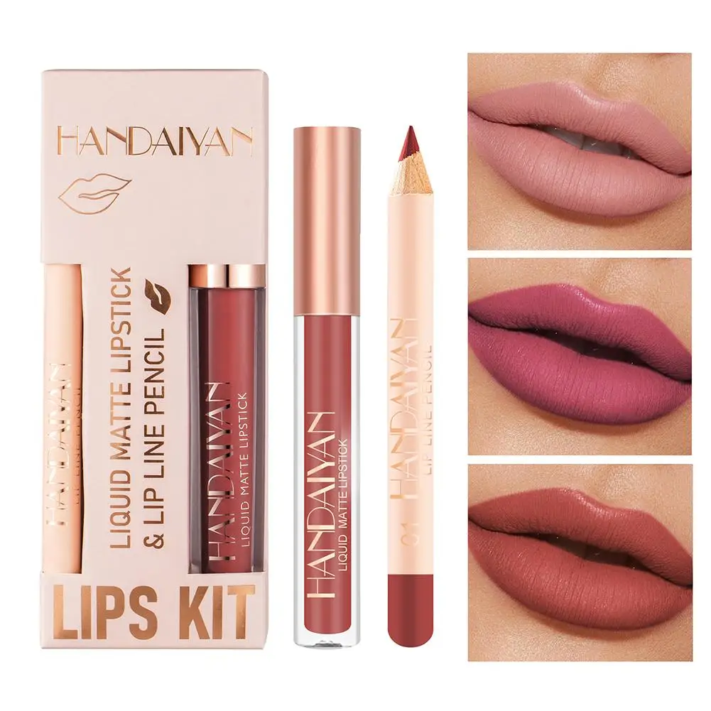 2025 NEU Matte Nude Brown Lipliner Pencil Lipsticks Red Velvet Sexy Contour Non-sticky Tool Kit Wasserdichter Lipgloss Lip Mak B4W0