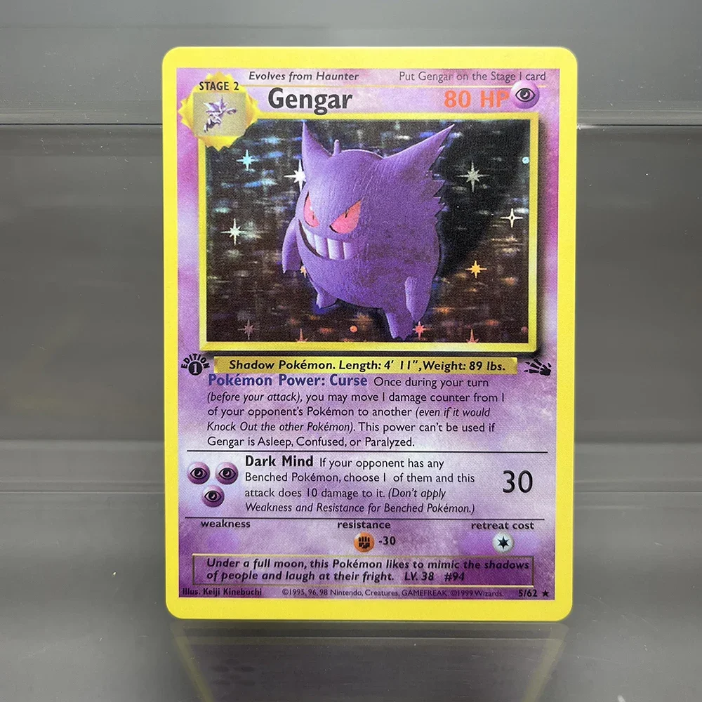 Pokemon 1st Edition Base Set Holographic Charizard Alakazam Game Collection Cards Flash Cards Children Game Toys Proxy Card