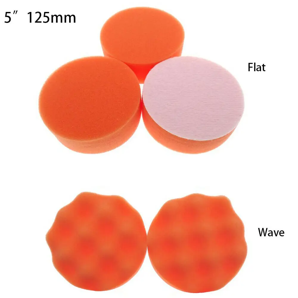125mm Car Polisher Clean Polishing Pads for Drill Sponge Buffer Waxing Buffing Abrasive Disc Sandpaper Buffing Pads
